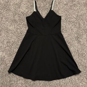 By By Black Fit & Flare Dress with Sparkle Straps